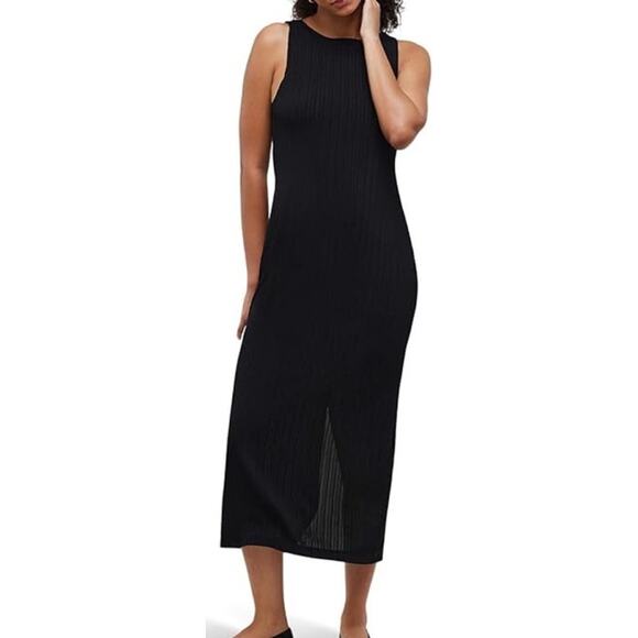 Madewell Rib Knit Sleeveless Stretchy Crewneck Maxi Dress US Women's S New - Picture 1 of 8
